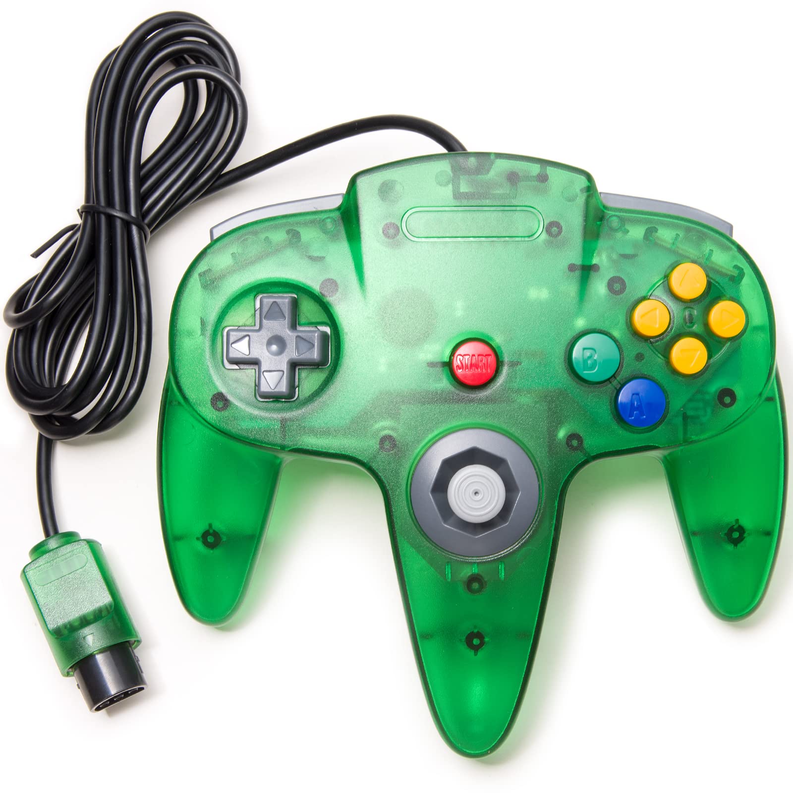 KIWITATA Classic N64 Controller  Retro N64 Wired Gaming Remote Joystick Replacement Controller for N64 System Video Games Console Clear Green