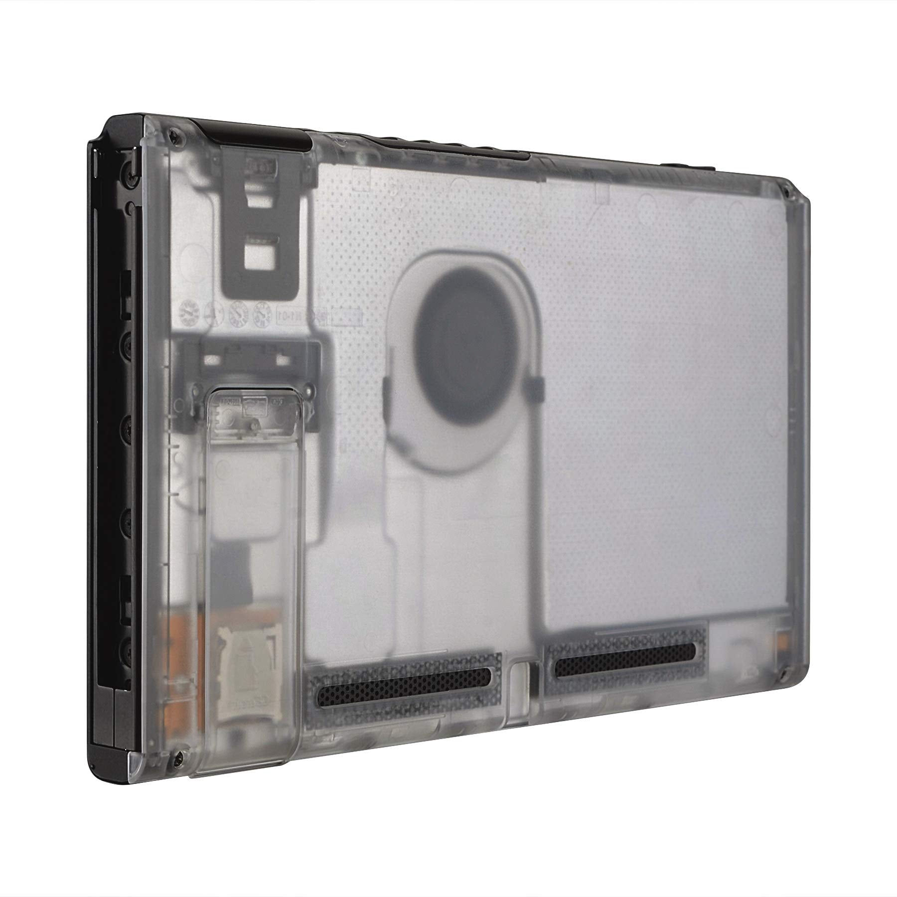 eXtremeRate Transparent Clear Console Back Plate DIY Replacement Housing Shell Case for Nintendo Switch Console with Kickstand - JoyCon Shell NOT Included