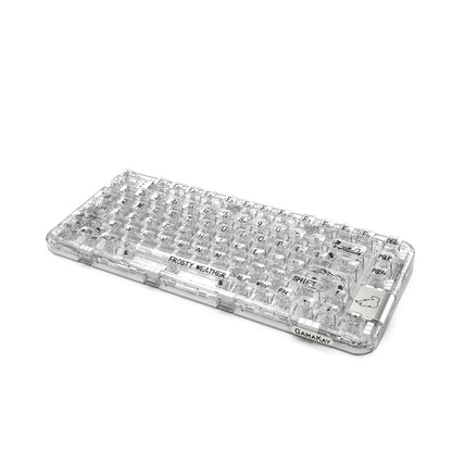 GK GAMAKAY GK75 75% RGB Mechanical Keyboard - Bluetooth/USB-C/2.4GHz, Hot Swap Yellow Switch, Transparent Silver