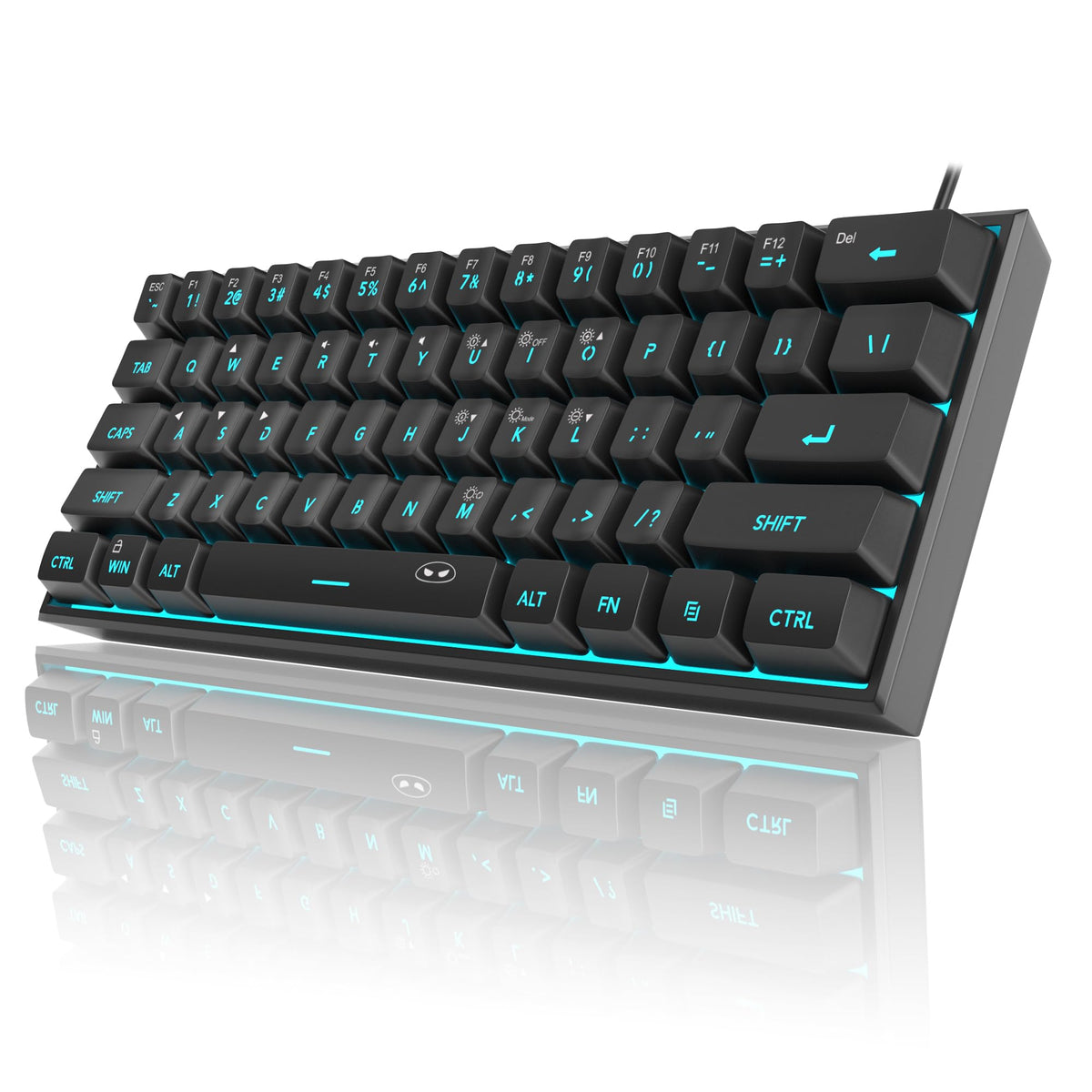 MageGee Mini 60% Gaming Keyboard  RGB Backlit 61 Key Ultra-Compact Keyboard  TS91 Ergonomic Waterproof Mechanical Feeling Office Computer Keyboard for PC  MAC  PS4  Xbox ONE Gamer(Black)