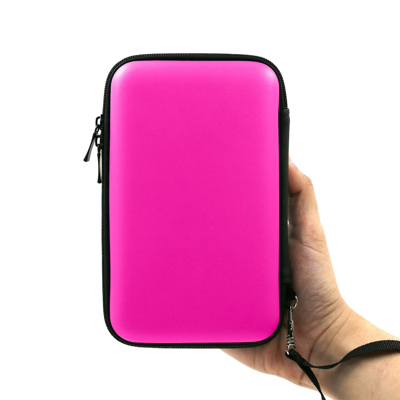 ADVcer 3DS Case - EVA Waterproof Hard Shield with Detachable Wrist Strap - Compatible with Nintendo 3DS/DS - Fuchsia
