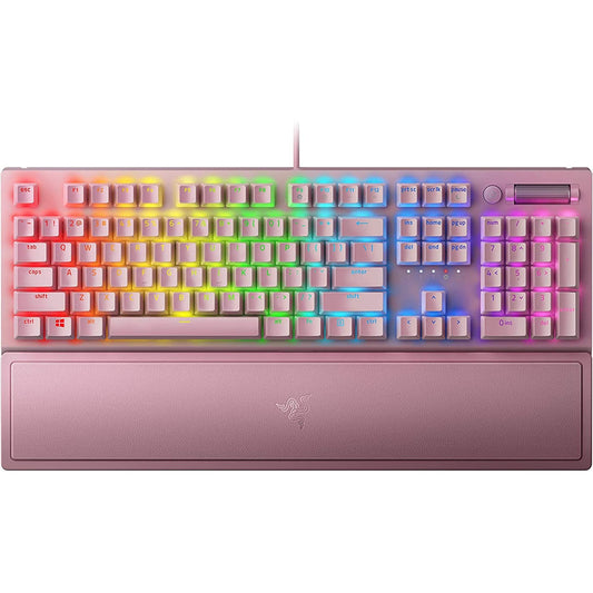Razer BlackWidow V3 Mechanical Gaming Keyboard - Green Switches, Chroma RGB, Compact, Quartz Pink, Model RZ03-03541800-R3M1
