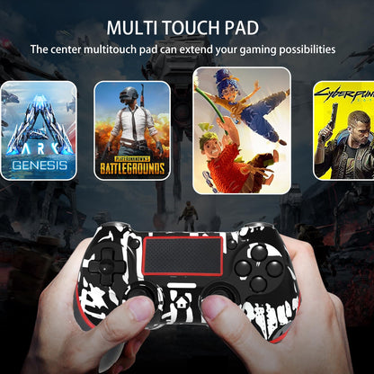 SZYUYU Wireless Controller for PS4 & PC, 3.5mm Audio Jack, Touch Pad, Motion Control, Black Skull Design