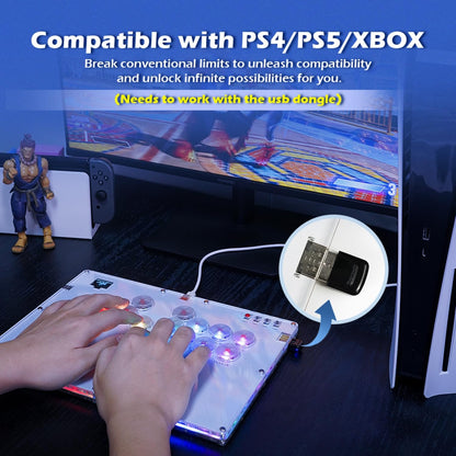 BITFUNX Duelpad A16 Arcade Stick - Leverless Controller for PS4/PS3/PC/Switch, RGB, Turbo, SOCD, Model A16 v2.0