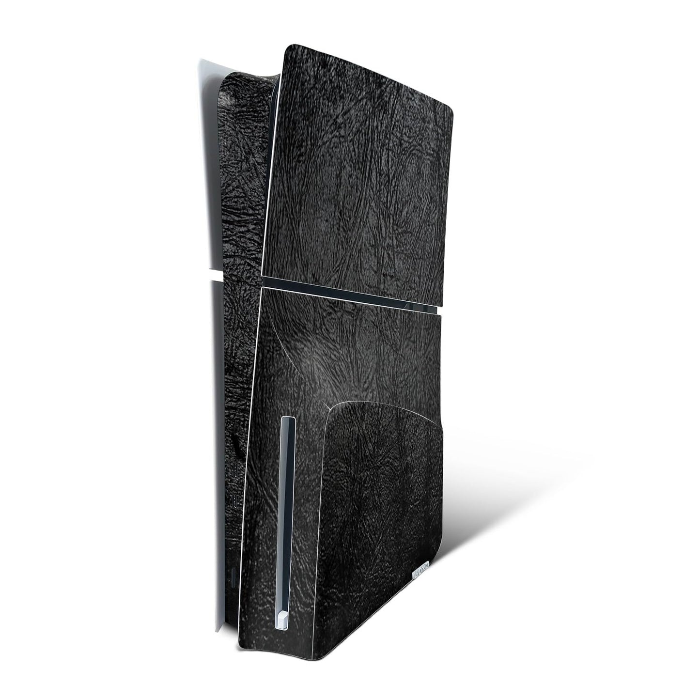 MightySkins Skin Compatible with Playstation 5 Slim Disk Edition Console Only - Black Leather | Protective  Durable  and Unique Vinyl Decal wrap Cover | Easy to Apply | Made in The USA