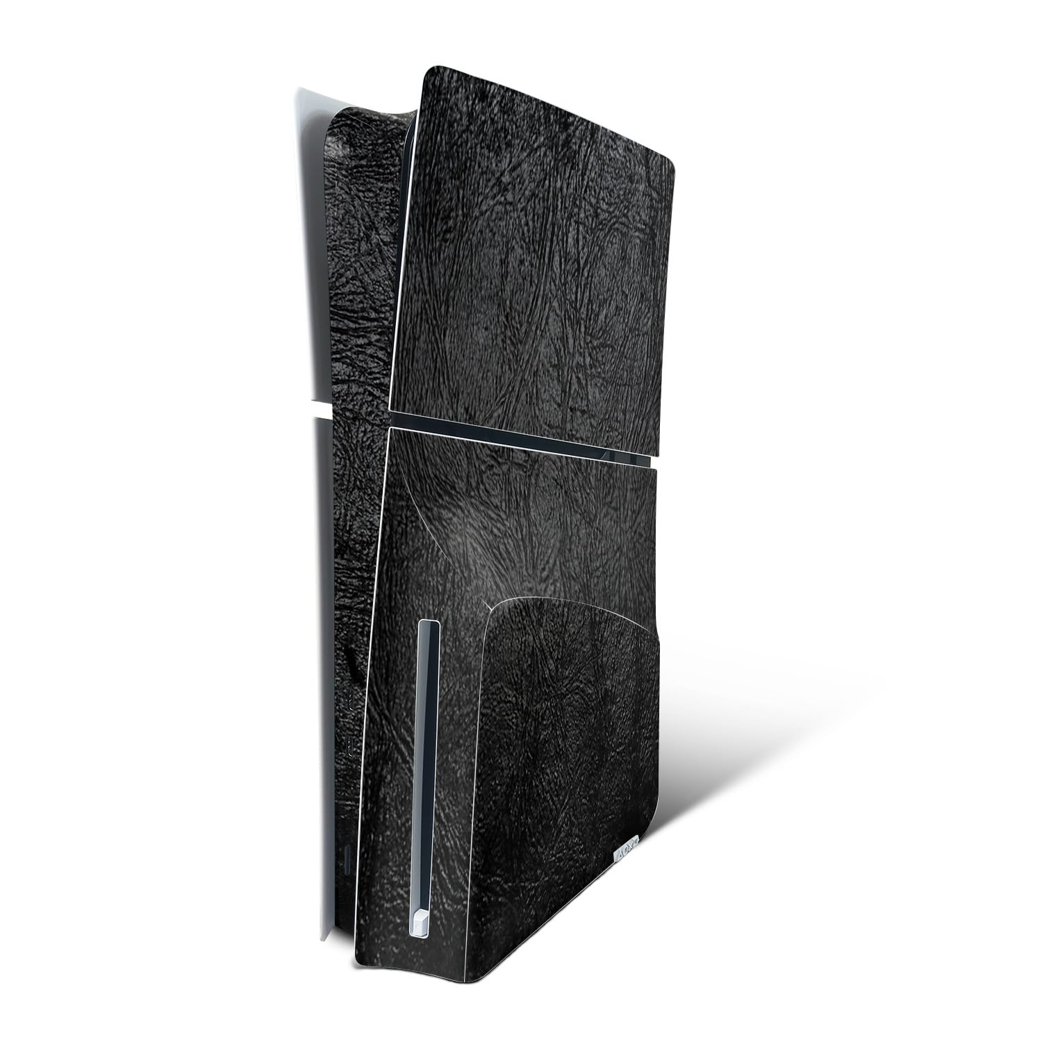 MightySkins Skin Compatible with Playstation 5 Slim Disk Edition Console Only - Black Leather | Protective  Durable  and Unique Vinyl Decal wrap Cover | Easy to Apply | Made in The USA