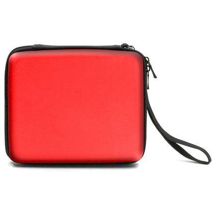 ADVcer 2DS Case - EVA Waterproof Hard Shell, Double Zipper, Hand Strap, 17.9x14.8x4.6 cm, Reddish Orange, Model: ADV