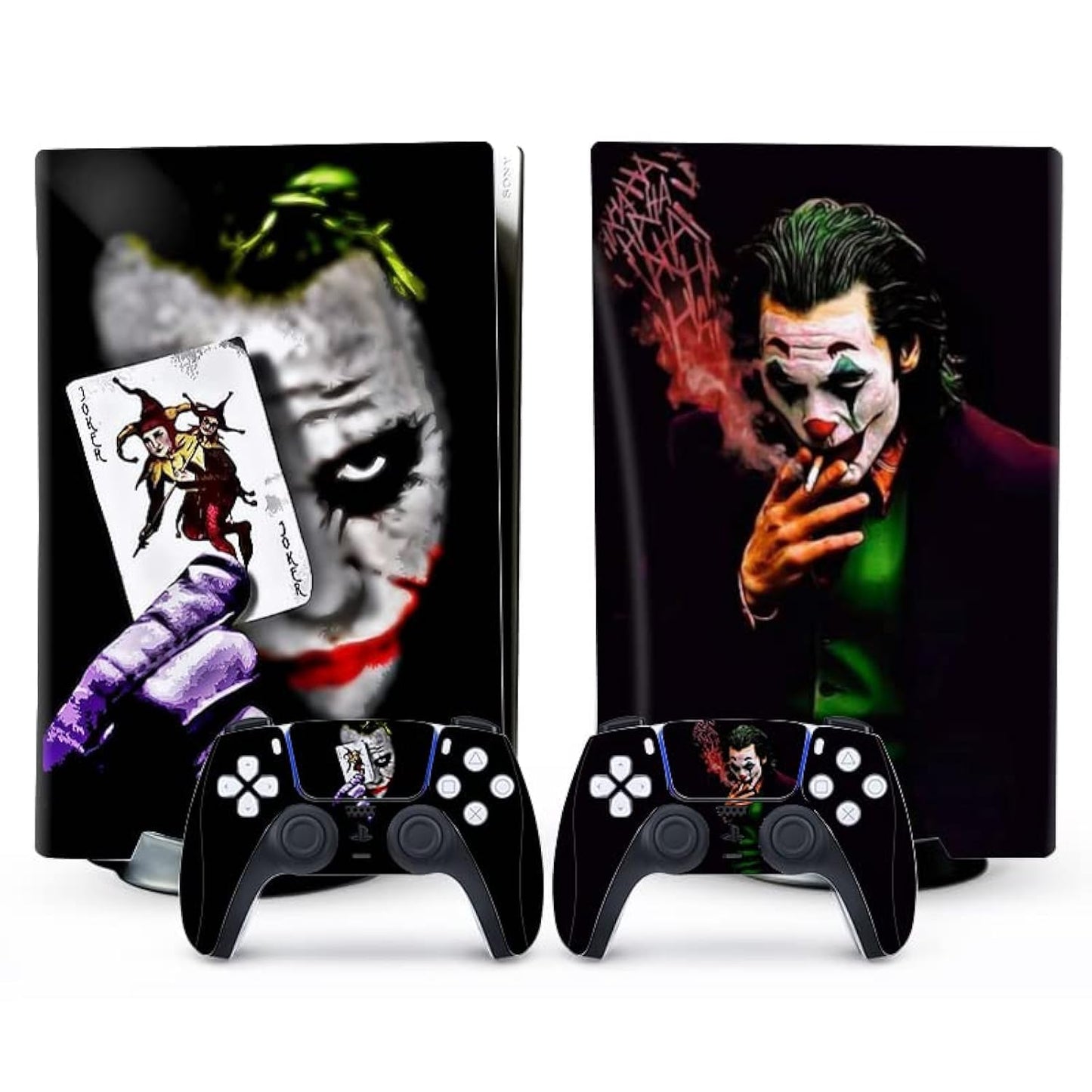 XSUID - Disc Edition Game Console and Controller Accessories Cover Skins PS5 Controller Skin Gift ps5 skins for Console Full Set Black [ps5 skin] Joker