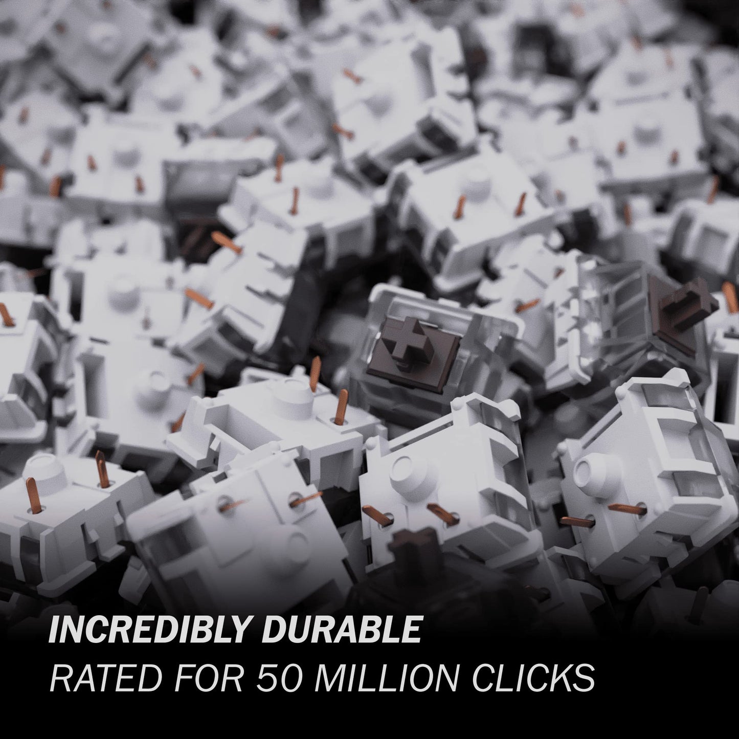 GATERON KS-9 RGB Mechanical Key Switches - Clear Top, 65 Pcs, Brown, MX Type