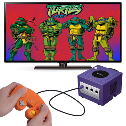 ONE250 Wired Controller 2 Pack - Classic Shock Joypad for Wii NGC Gamecube (Orange & Pink)