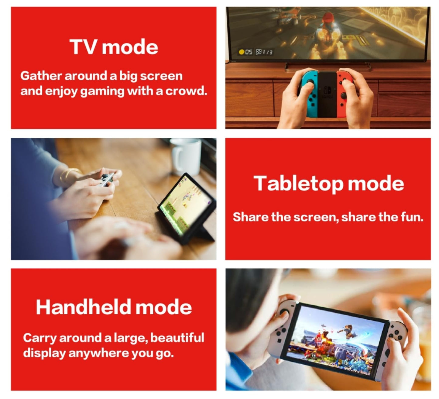 Nintendo Switch OLED Model - Neon Blue and Red Joy-Con, Extra 32GB Micro SD Card, Global Version