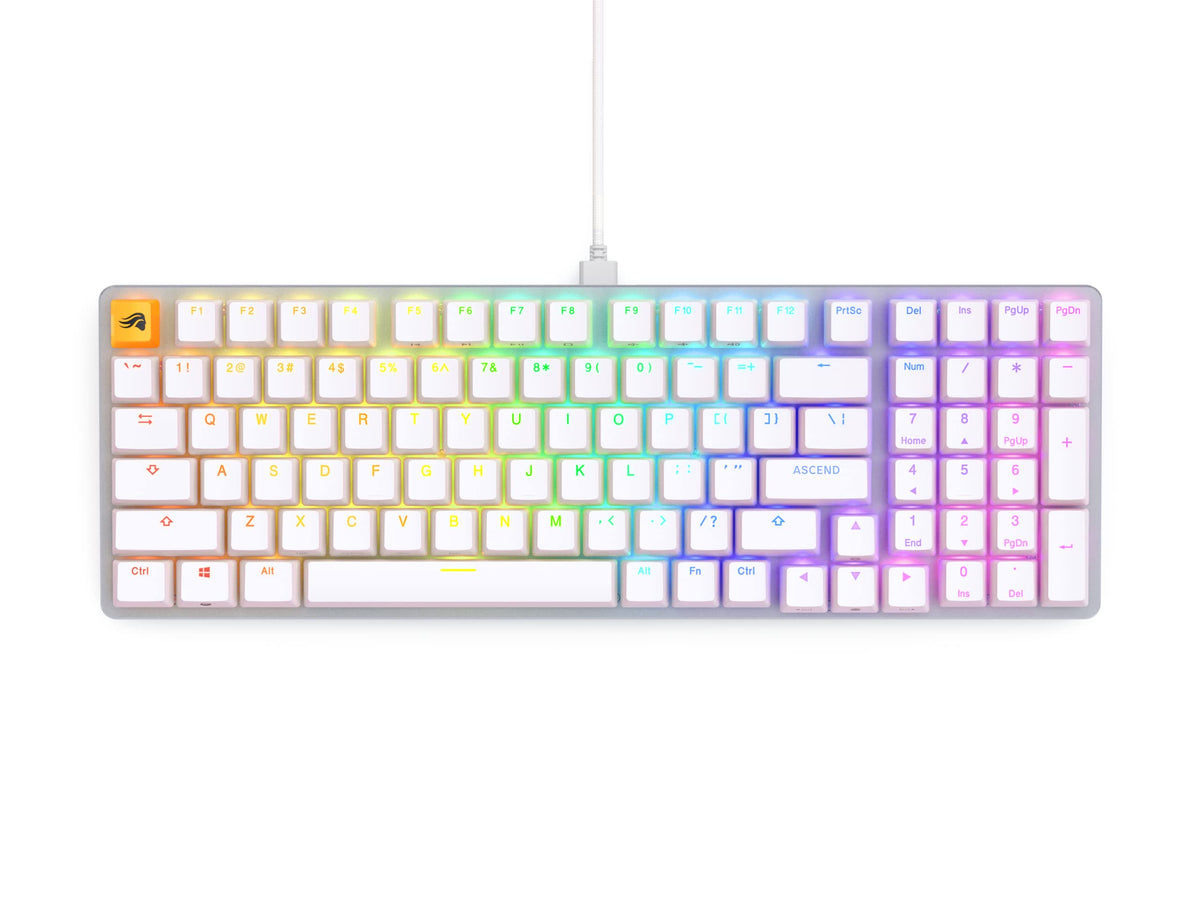 Glorious GMMK 2 Small Gaming Keyboard Base- Barebones Kit- TKL Hot Swappable DIY White Mechanical Keyboard - Wired  RGB Backlit - PC Setup Accessories- 65%  White
