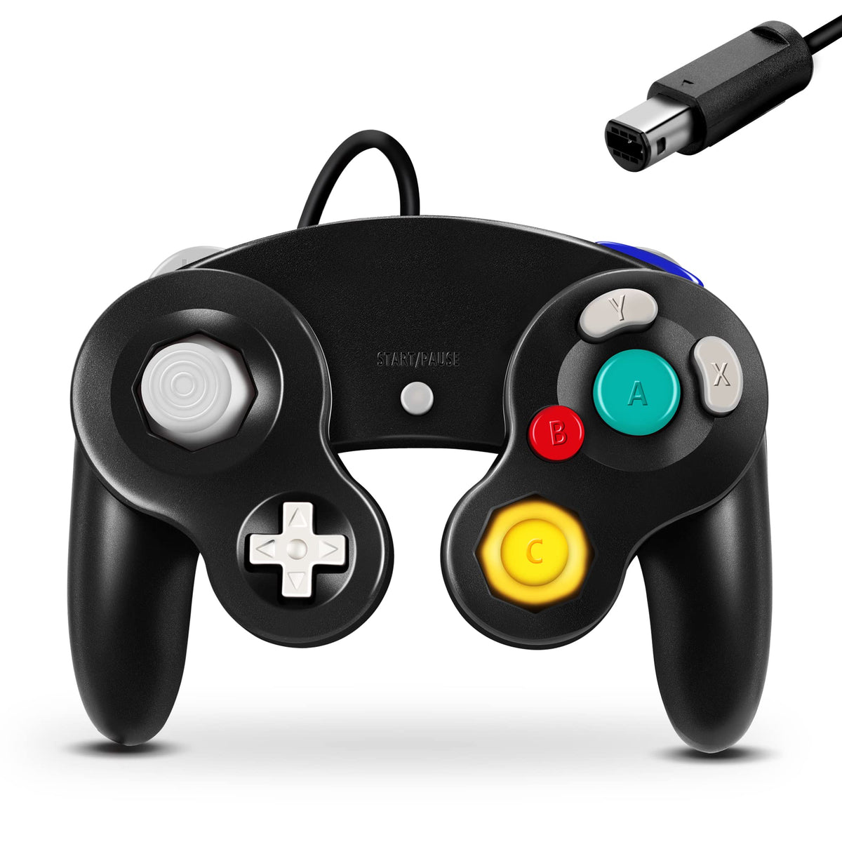 FIOTOK Gamecube Controller  Classic Wired Controller for Wii Nintendo Gamecube (Black)