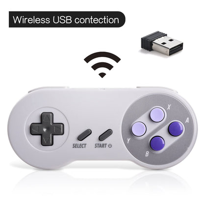 iNNEXT Wireless USB SNES Controller - Retro Gamepad for PC, MAC, Linux, Raspberry Pi - Rechargeable, Grey - Plug & Play, 2.4 GHz