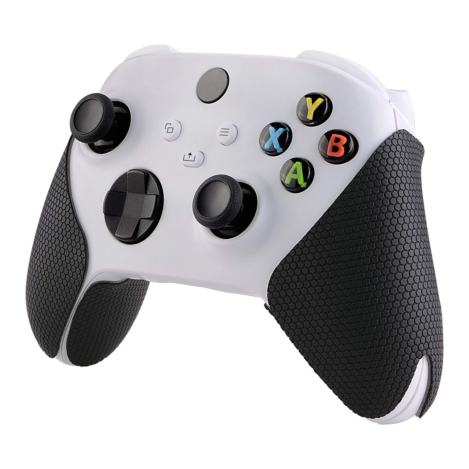 eXtremeRate PlayVital Anti-Skid Sweat-Absorbent Controller Grip for Xbox Core Wireless Controller  Professional Textured Soft Rubber Pads Handle Grips for Xbox Series X/S Controller - Black