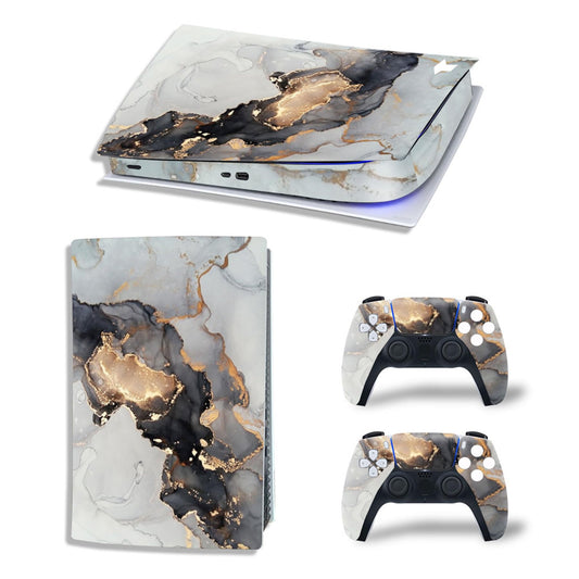 Skin Sticker Compatible with PS5 Digital Console  Vinyl Decal Protective Wrap Cover for Game Controller (Grey)