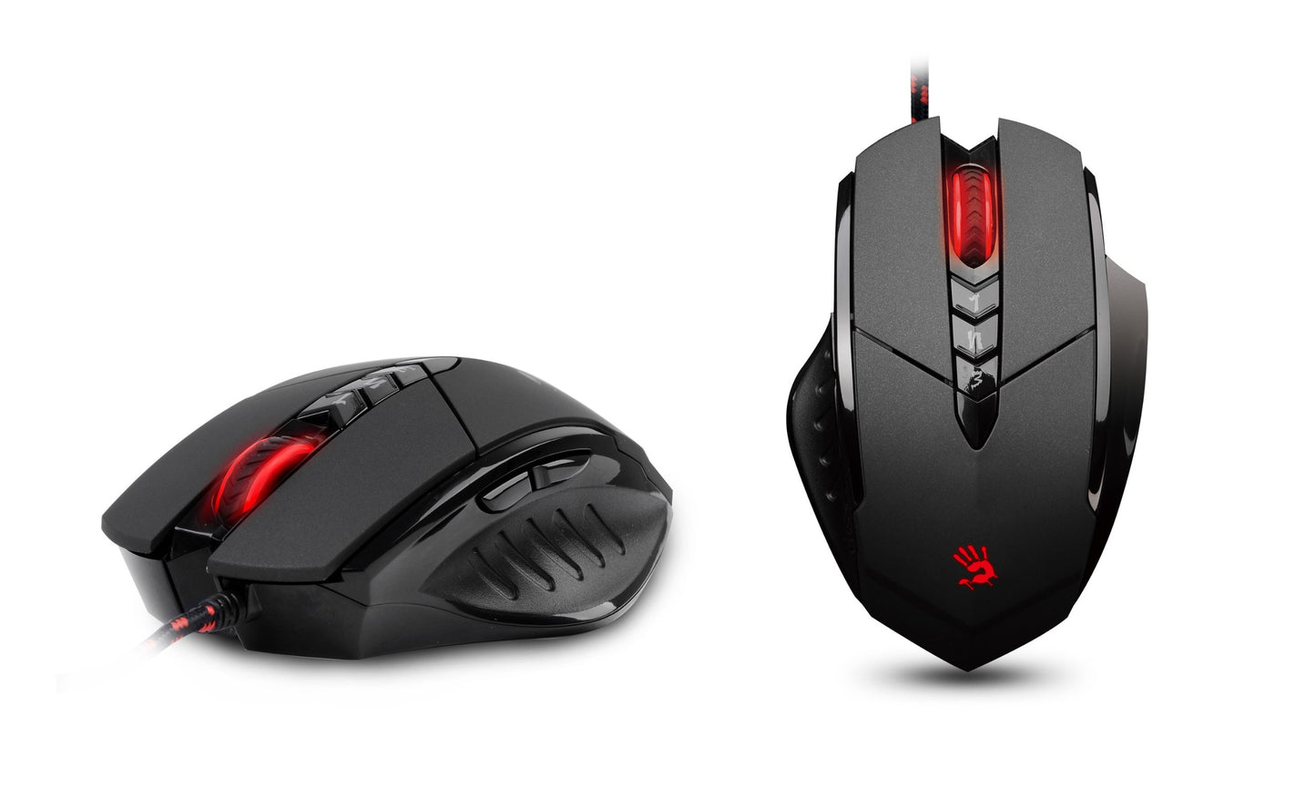 Bloody V7 Ergonomic Gaming Mouse - 3200 DPI, 8 Programmable Buttons, Rubberized Black Coating, Model V7M