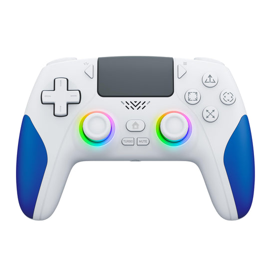 IWGAME Wireless Controller for PS-5/PC  Hall Effect Joysticks & Triggers  Gaming Controller with Programmable/Remap/Turbo/LED Light Functions  3.5MM Headphone Jack  Dual Vibration White