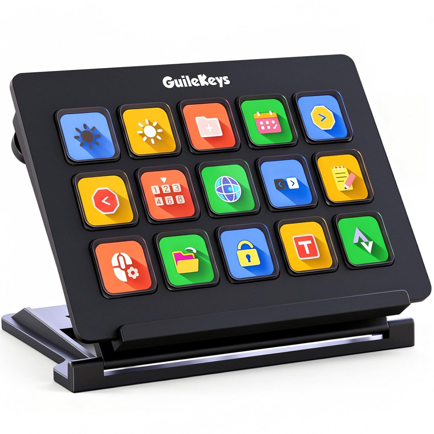 GuileKeys Stream Deck with 15 Macro Keys  Stream Controller Macro Keyboard USB Soundboard with Trigger Actions in OBS/Twitch/YouTube/Streamlabs/Discord/Zoom  Studio Controller with Mac/PC