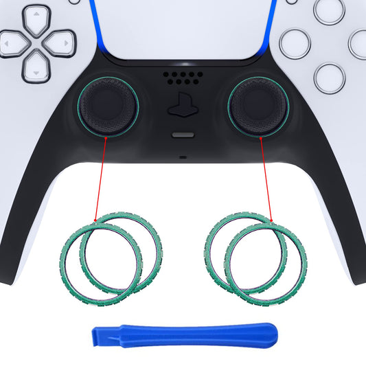 eXtremeRate Chameleon Green Purple Glossy Replacement Accessories for PS5 Controller  Custom Accent Rings for PS5 Controller - Controller NOT Included