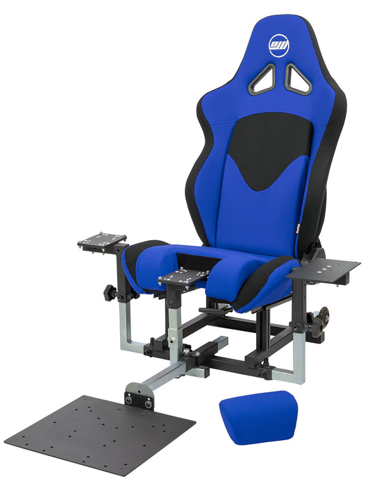 SimFab Modular Flight Simulator Pit - DCS Edition, Compatible with Thrustmaster Warthog, Upgradable, Blue Seat