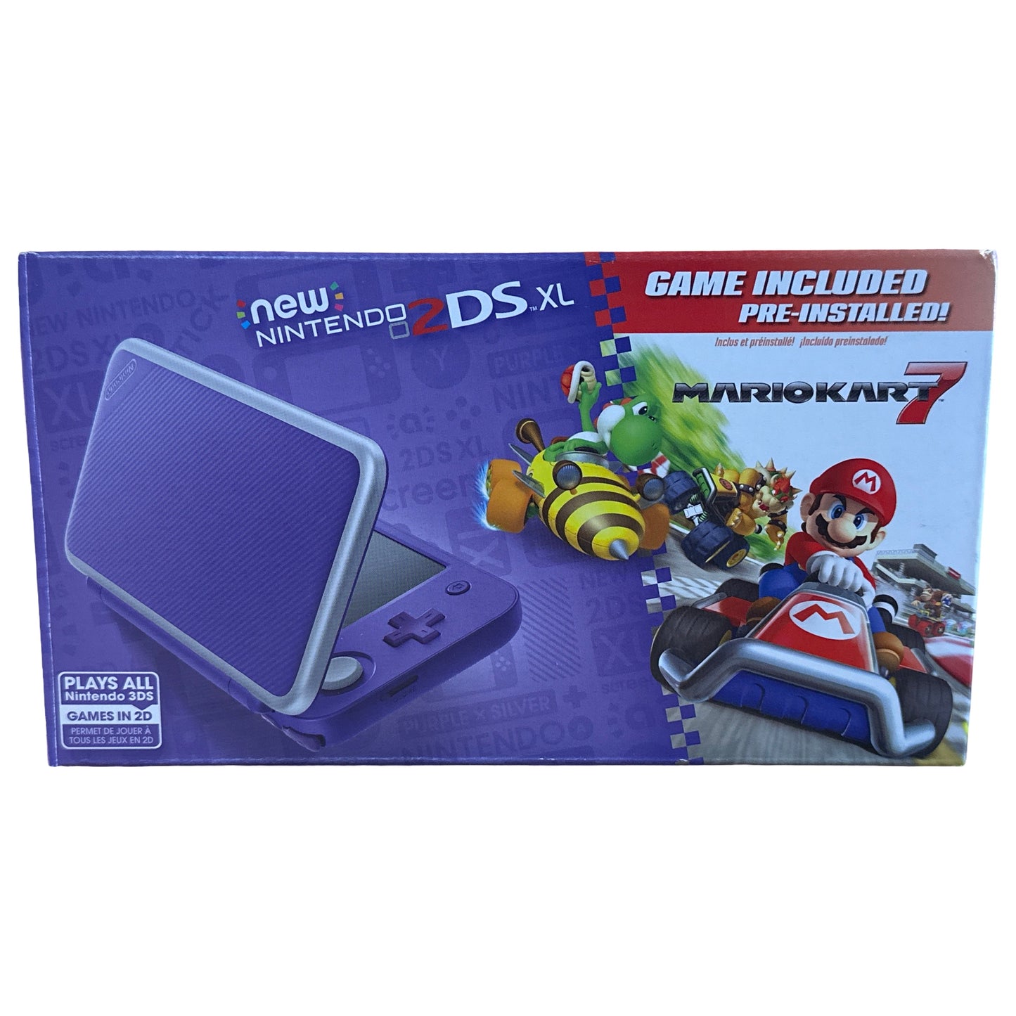 New Nintendo 2DS XL Purple + Silver [Mario Kart 7 Pre-installed] - Nintendo 3DS