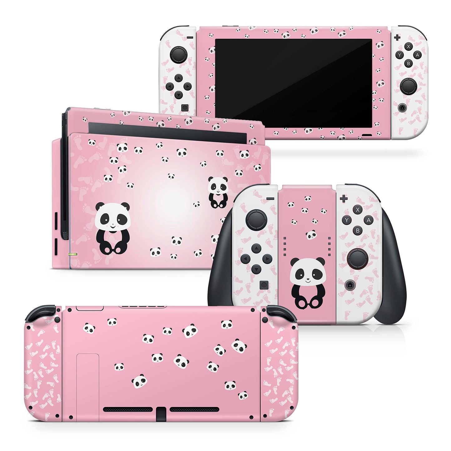 Tacky Design Kawaii Skin Compatible with Nintendo Switch Skin Wrap Cover  Cute Skin for Nintendo Switch Stickers  Premium Vinyl 3M Full Wrap Decal (Pink Panda)