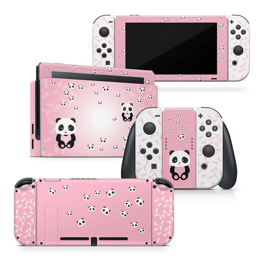 Tacky Design Kawaii Skin Compatible with Nintendo Switch Skin Wrap Cover  Cute Skin for Nintendo Switch Stickers  Premium Vinyl 3M Full Wrap Decal (Pink Panda)