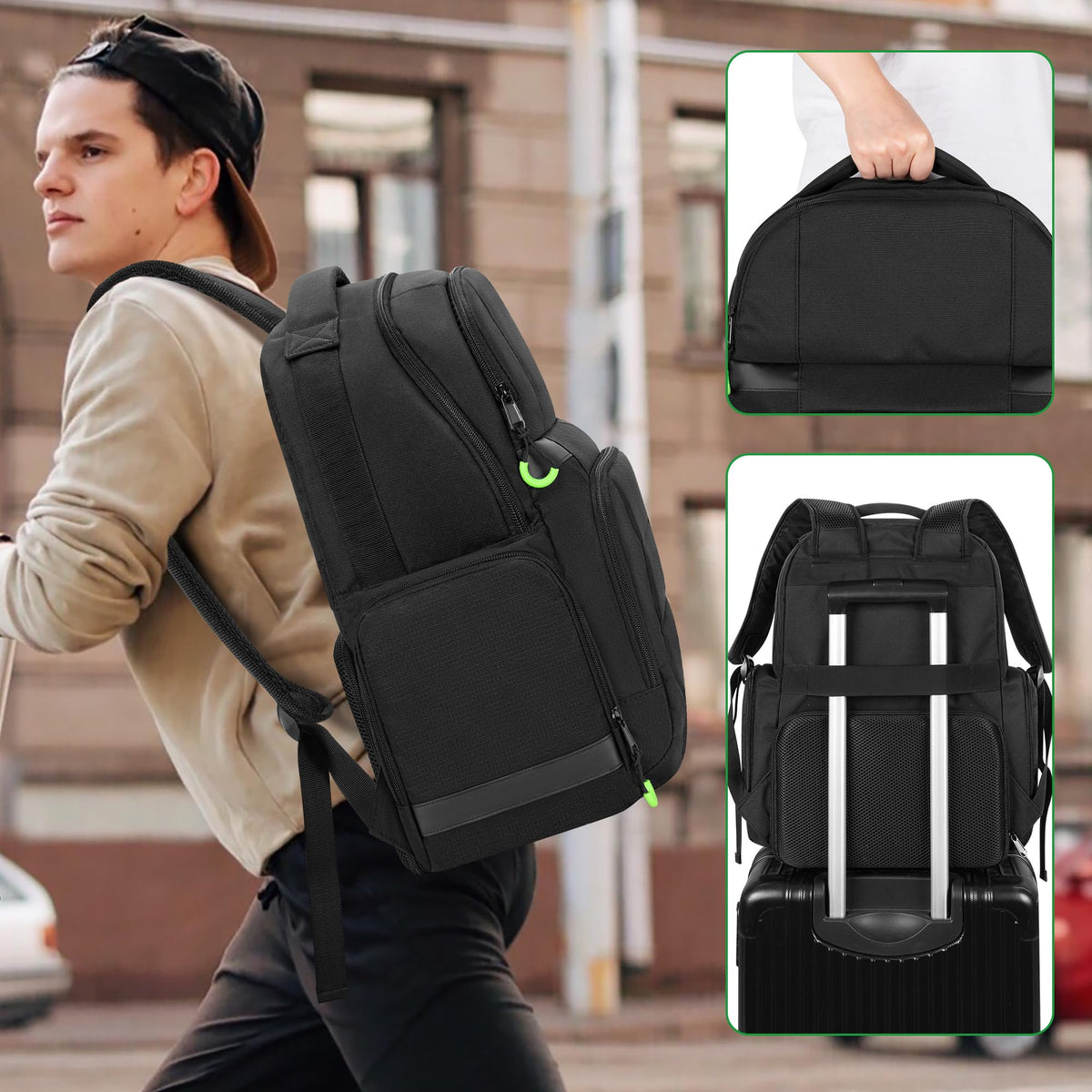 PGmoon Carry Backpack for Xbox Series X/S - Large Green Case with Storage for Console, Headset & Controllers - Model CAPG00501
