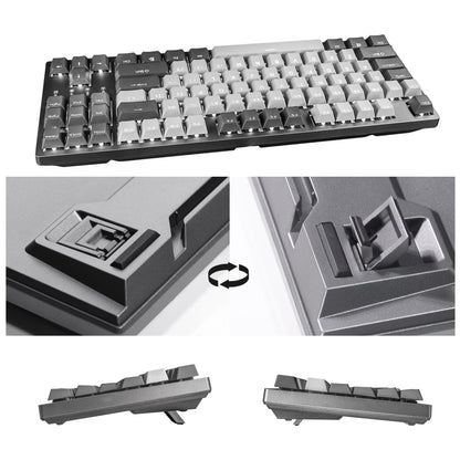 DURGOD K320 TKL Mechanical Keyboard | 87 Keys | Cherry Silent Red | USB C Wired | Grey Backlit | Doubleshot PBT Keycaps