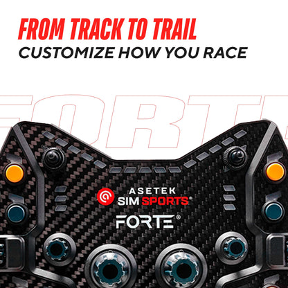 ASETEK Forte GT Button Box | Sim Racing Control Panel | Gray/Orange | High Precision Controls for Ultimate Racing Experience