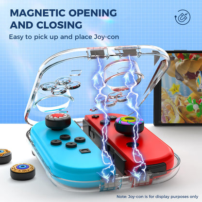 IINE Joy-Con Storage Case - Portable Dust-Proof Box for Nintendo Switch, Transparent Shell, Model L954