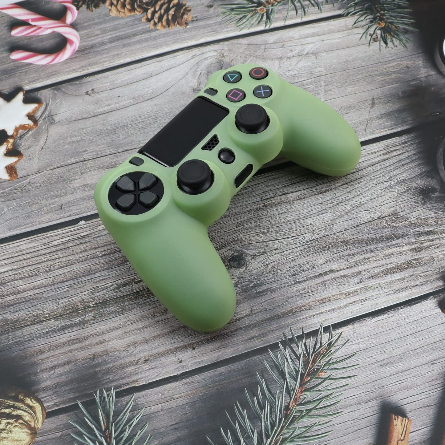 Oiokew Silicone Skin for PS4 Controller - Anti-Slip Shell Cover Case with 10 Joystick Grips - Dark Glow, Compatible with DualShock 4