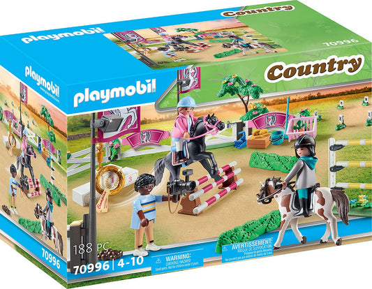 Playmobil Horse Riding Tournament Model 70996 - Plastic Playset in Red, White, Blue