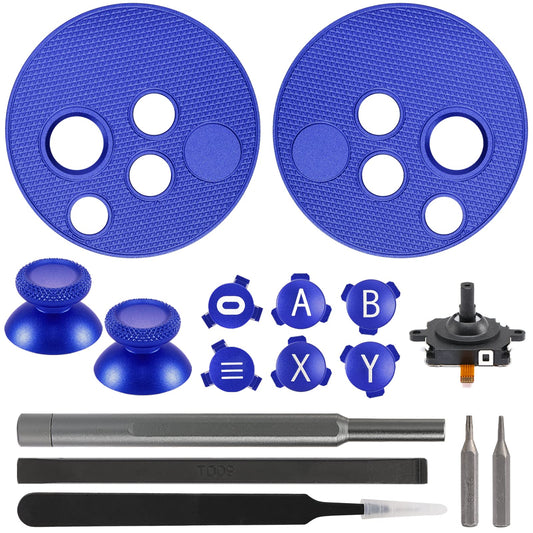 VRbrother Metal Left and Right Controller Replacement Keyboard  Mushroom Caps  ABXY Buttons Return Key Function Key  Analog Joystick Replacement (1pcs) for Meta Oculus Quest 2 Accessories (Blue)