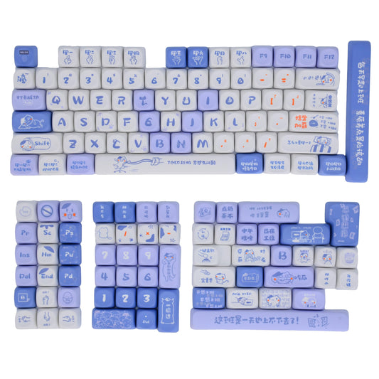 Virtdream Keycaps Set - Simple Bliss MOA Profile, 139 Keys Dye Sublimation, Compatible with ANSI/ISO, Cherry MX Switch