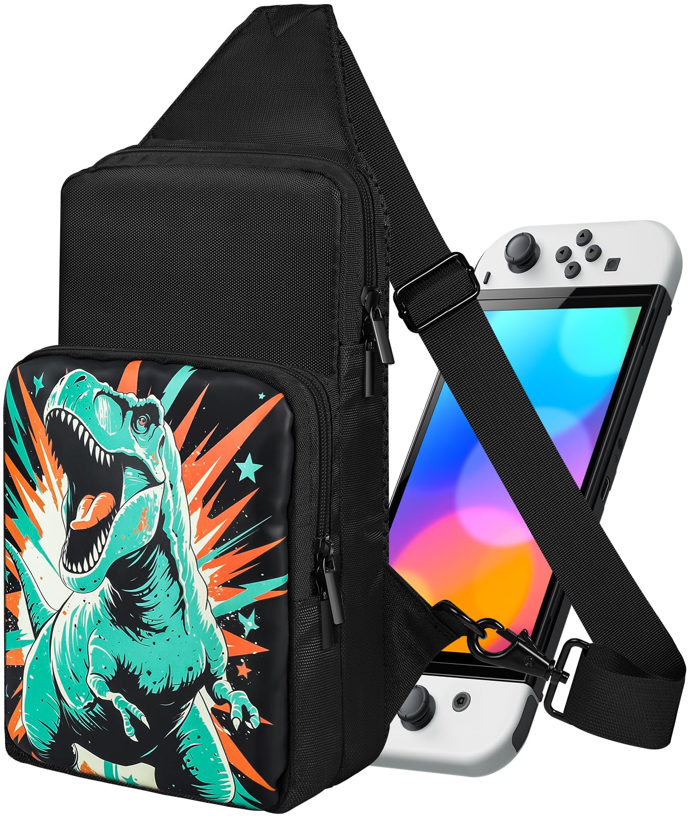 Gurgitat Travel Bag for Nintendo Switch 2 2025/Switch/Lite/OLED - Cute Sling Crossbody Shoulder Carrying Storage Backpack for Te