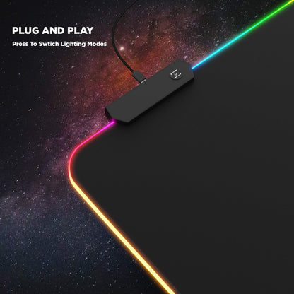 ICONIC PRO PC GEAR RGB Large Gaming Mouse Mat 32"x12" - Multi-colored LED Lighting, Waterproof, Non-Slip Base