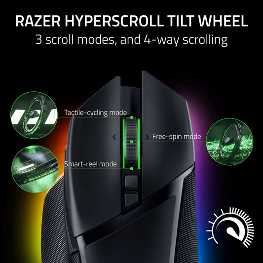 Razer Basilisk V3 Pro Wireless Ergonomic Gaming Mouse - Black, Customizable Design, Renewed