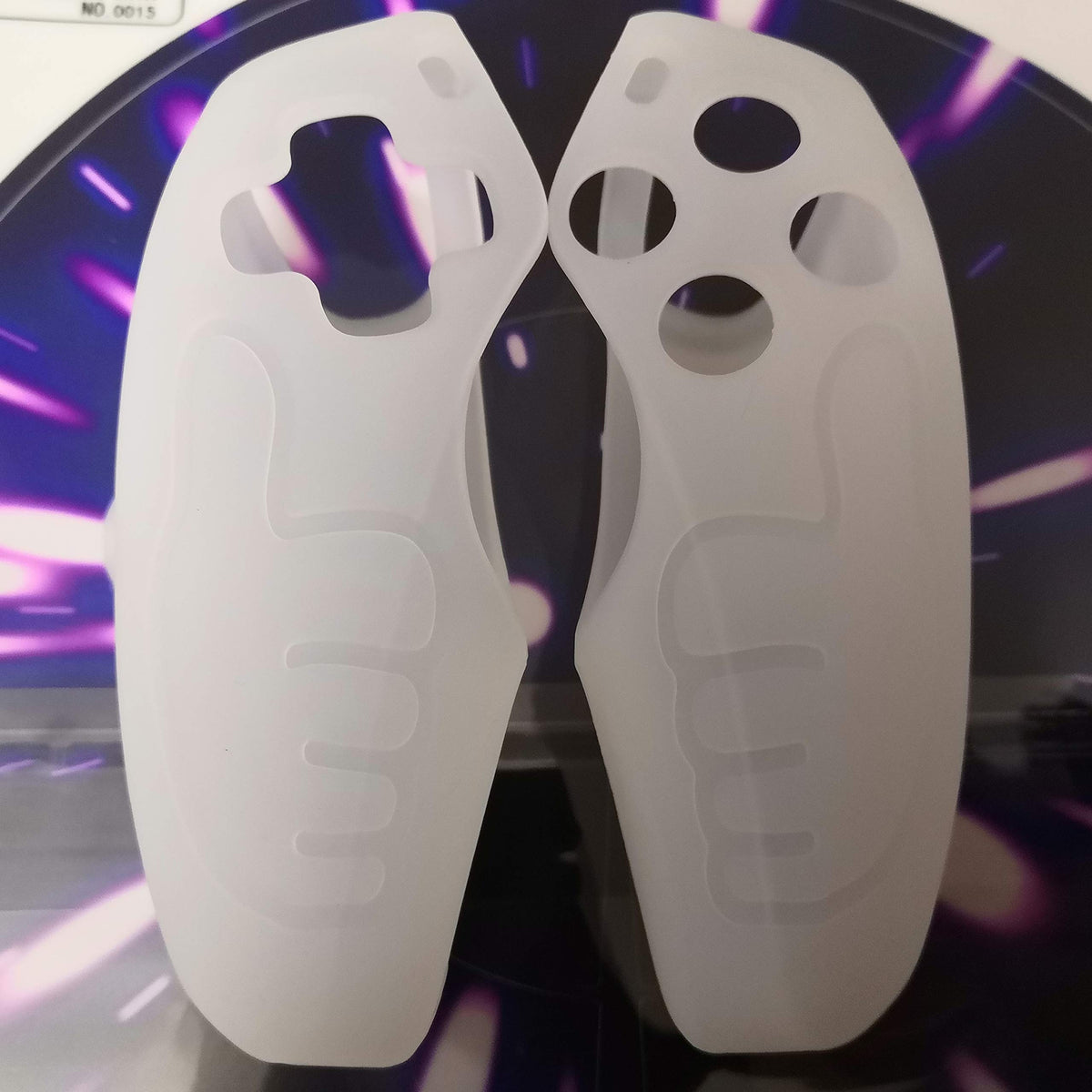 Asokex PS5 Controller Skin - Silicone Grip Cover with 10 Thumb Caps, M Type-Transparent, Model ps5-10cap-00011