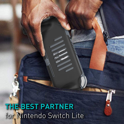 JUSPRO Grip for Nintendo Switch Lite - Ergonomic Black Protective Case, Model US-NSLGPRlite-01, Compatible Accessories