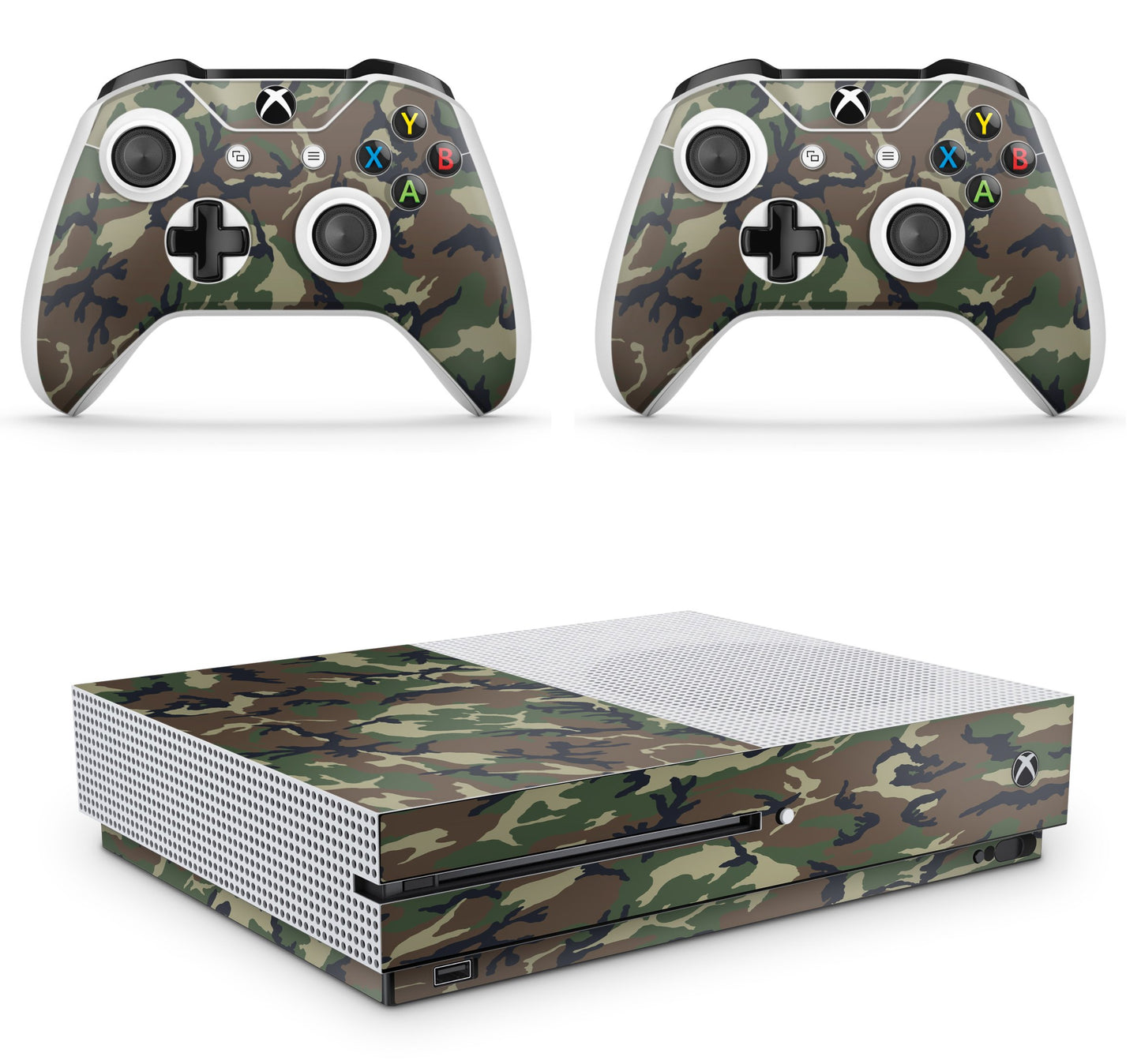 giZmoZ n gadgetZ Xbox One S Camouflage Console Skin Decal + 2 Controller Skins - Camo Design