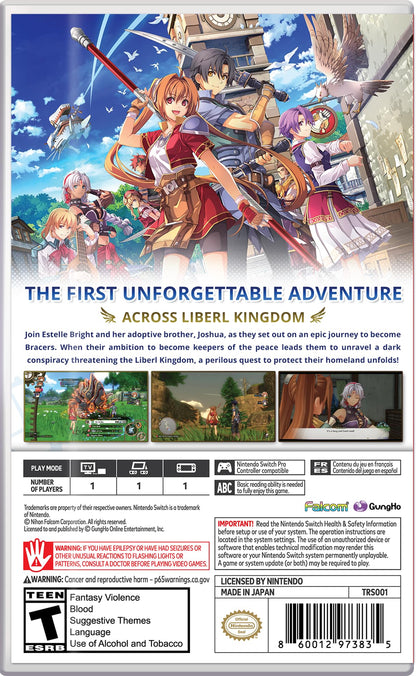 GungHo Trails in the Sky 1st Chapter - Nintendo Switch Game, Model GGHO97383SWI
