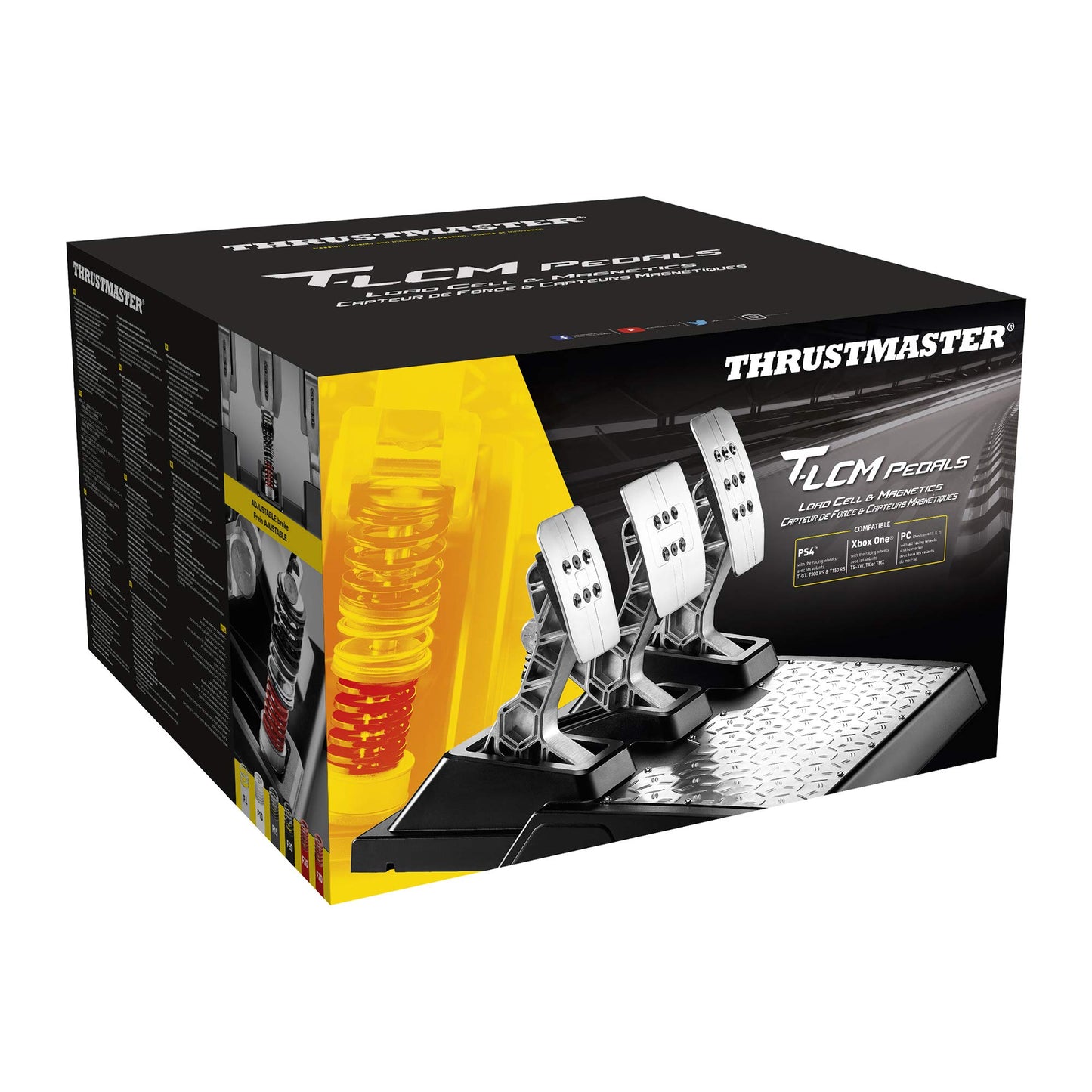 THRUSTMASTER T-LCM Loadcell Pedal Set for PS5/PS4/Xbox Series X|S/PC - Black, Model 4060121