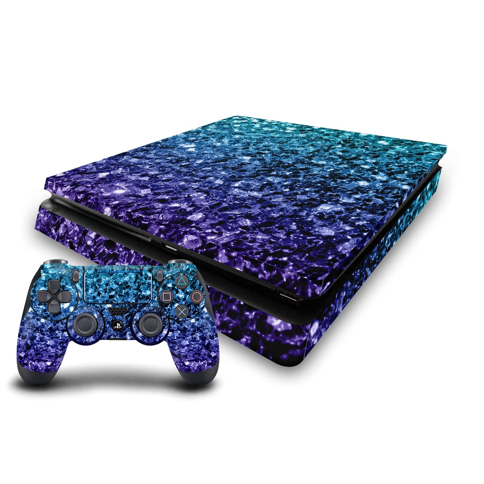 Head Case Designs Officially Licensed PLdesign Aqua Blue Art Mix Vinyl Sticker Gaming Skin Decal Cover Compatible With Sony PlayStation 4 PS4 Slim Console and DualShock 4 Controller