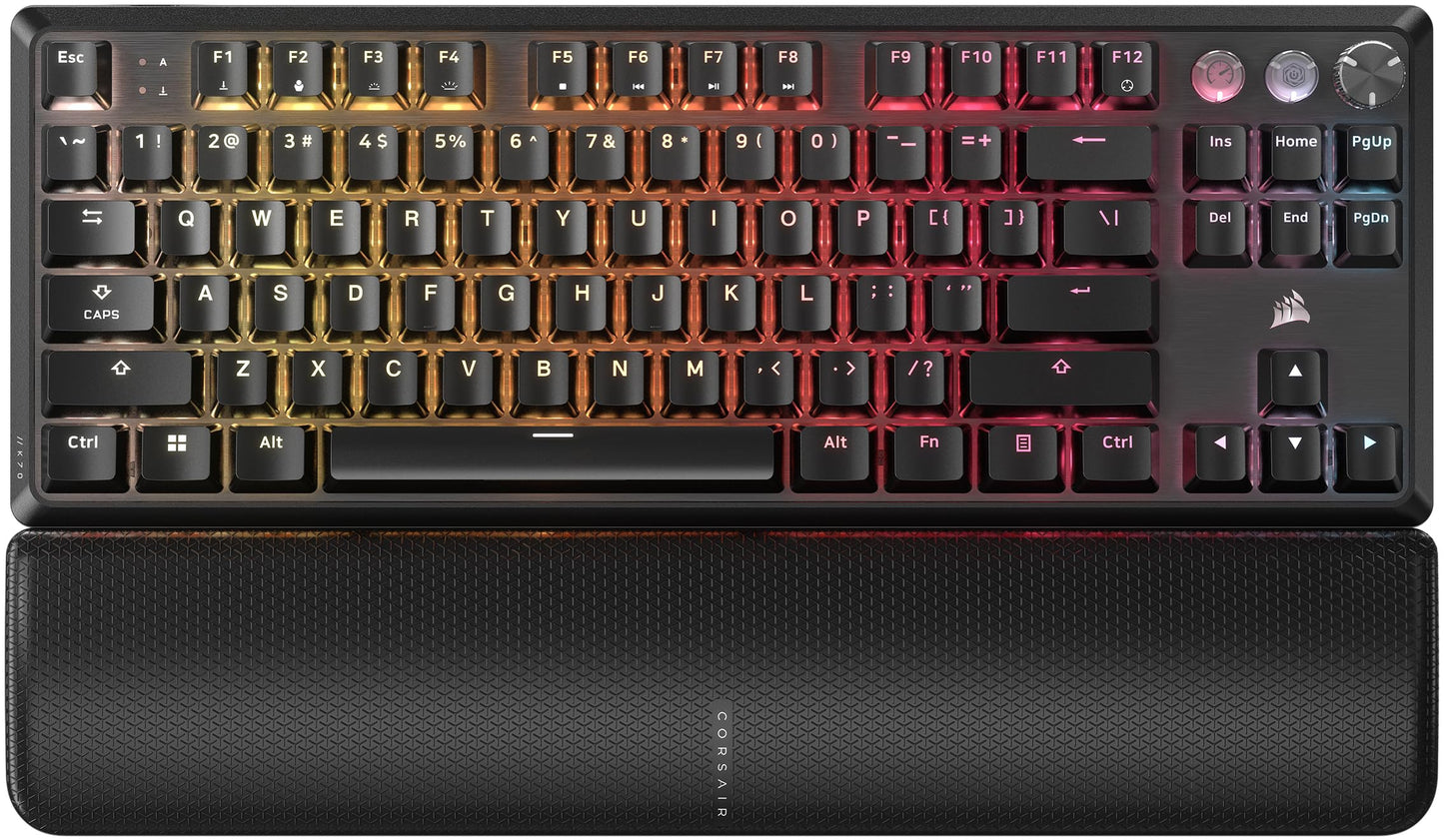 Corsair K70 PRO TKL RGB Tenkeyless Mechanical Wired Gaming Keyboard - Pre-Lubed Hall Effect MGX Hyperdrive Adjustable Switches  Simultaneous SOCD and Rapid Trigger  ABS Double-Shot  QWERTY NA - Black