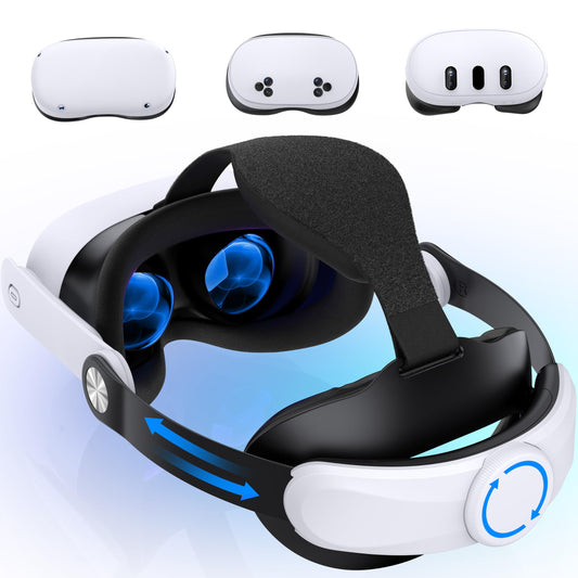 NinjajoyOX Head Strap for Meta Quest 3S/Quest 3/Quest 2  Adjustable Elite Strap Replacement for Enhanced Comfort Support for VR Headsets with Head Soft Cushions