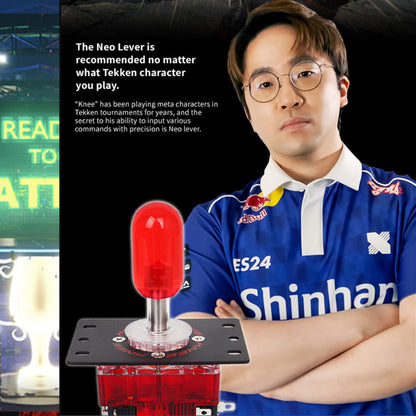 Generic KNEE-NEO Crown Joystick for EVO Game Console, Clear White, Professional Fighting Game Accessory