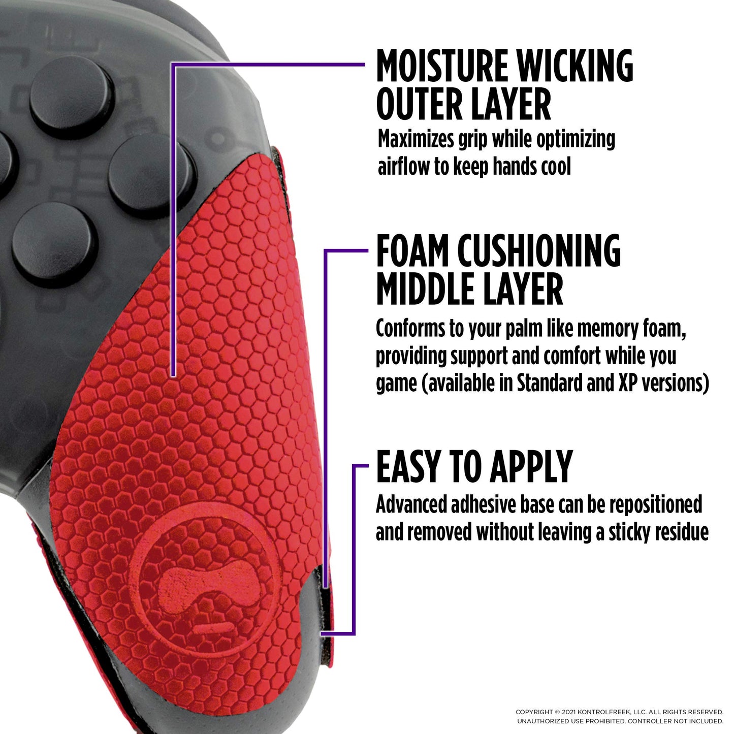 KontrolFreek Performance Grips for Nintendo Switch Pro Controller - Inferno Red, Model RED-4777-PRO