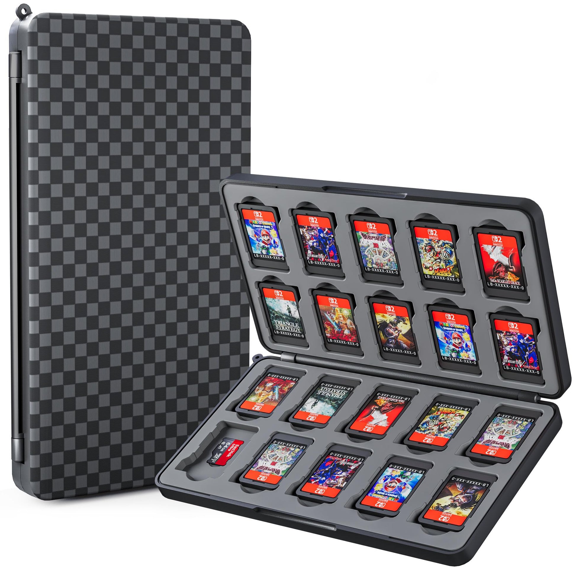 GLDRAM Game Case Compatible with Nintendo Switch 2 (2025)/NS/OLED/Lite  20 Slots Slim Game Organizer Storage Box for Switch & Micro SD Card - Soft Linning Cartridge Holder with Magnetic Closure